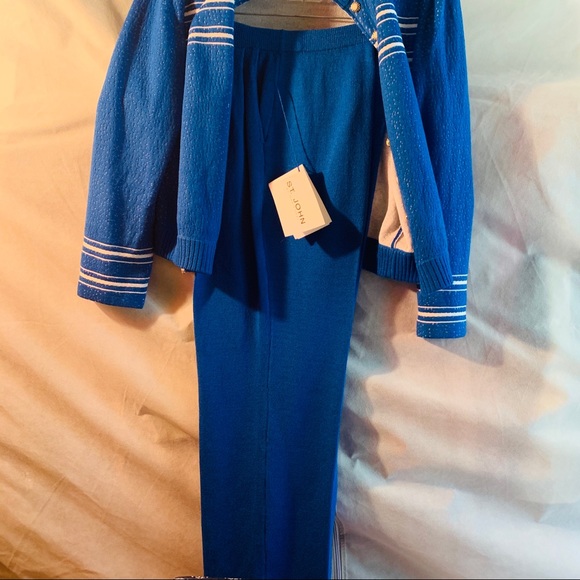 St John by Marie Gray 2pc cobalt Blue Suit Size 6 - Picture 6 of 8